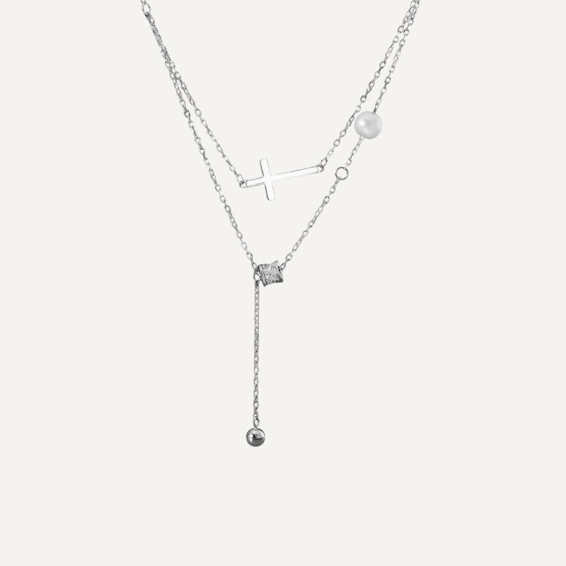 Collier Femme Croix Plaqué OR 18k Argent 925 - JIO Collier Femme Croix Plaqué OR 18k Argent 925 - JIO
