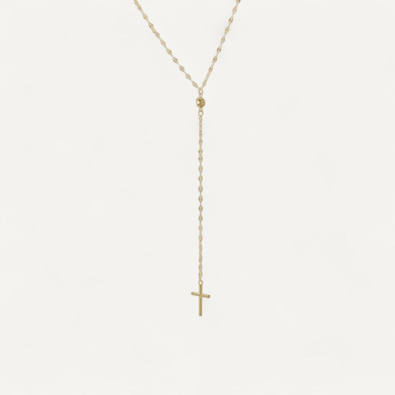 Collier croix en acier, bijou religieux chrétien