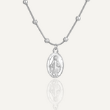Virgin Mary Necklace for Women, Stainless Steel Mary Mother of God Pendant De La Virgen Maria Medallion Holy Mary Charm Jewelry