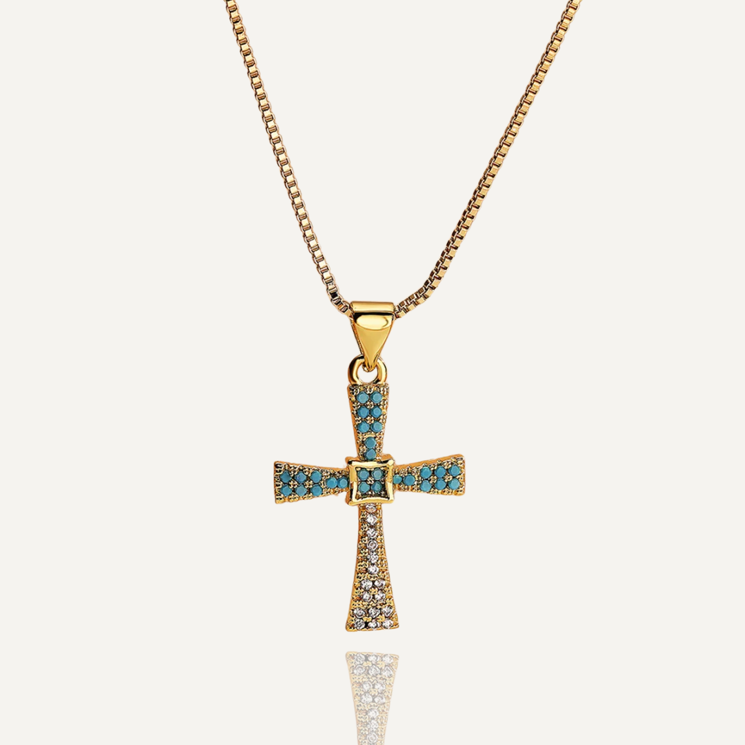 Vintage Cross Pendant Necklaces For Women Girls,Delicate Cubic Zirconia Accessories, Stainless Steel Chain Jewelry Gift