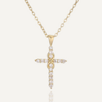 2025 New Arrival Gold Color Unique Design Cross Infinity Pendant Necklaces For Women Shiny AAA CZ Copper Jewelry Female