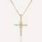2025 New Arrival Gold Color Unique Design Cross Infinity Pendant Necklaces For Women Shiny AAA CZ Copper Jewelry Female