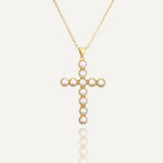 Light Luxury Pearl Cross Pendant Necklaces For Women Girls,Stylish Design Vintage Party Dating Jewelry