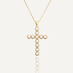 Collier Croix Perle Divine
