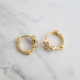 Boucles d’Oreilles Croix Créoles Serties