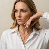 Collier Croix Doré à Maillons Ondulés