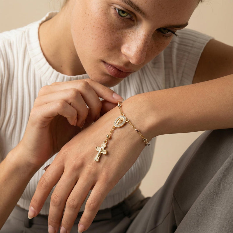 Bracelet Croix Vierge Tricolore