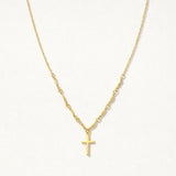 Collier Croix Doré à Maillons Ondulés