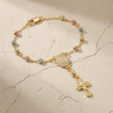 Bracelet Croix Médaille Vierge Multicolore