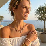 Collier Croix Charms Élégants Doré