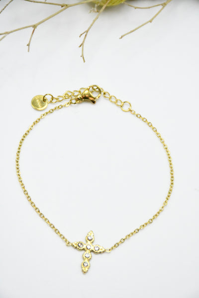 Bracelet Croix Dorée Divine