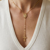 Collier Croix Rosaire Grâce Dorée