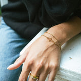 Bracelet Croix Double Chaîne