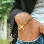Bracelet Croix Personnalisé avec Prénom