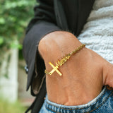 Bracelet Croix Personnalisé avec Prénom