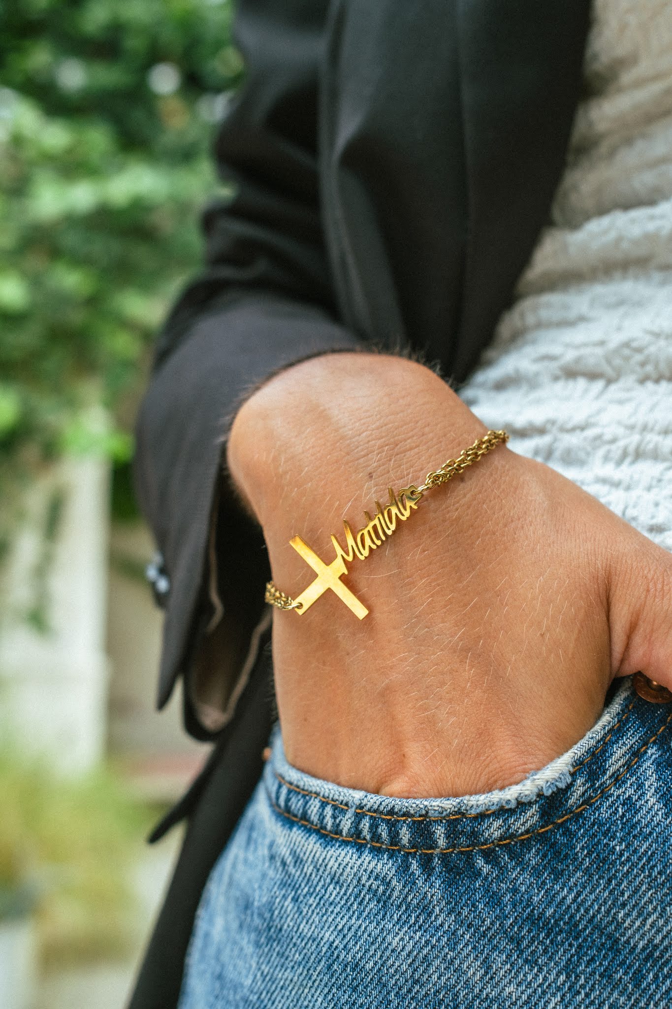 Bracelet Croix Personnalisé avec Prénom