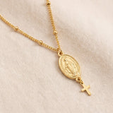 Collier Croix Médaille Miraculeuse Élégante
