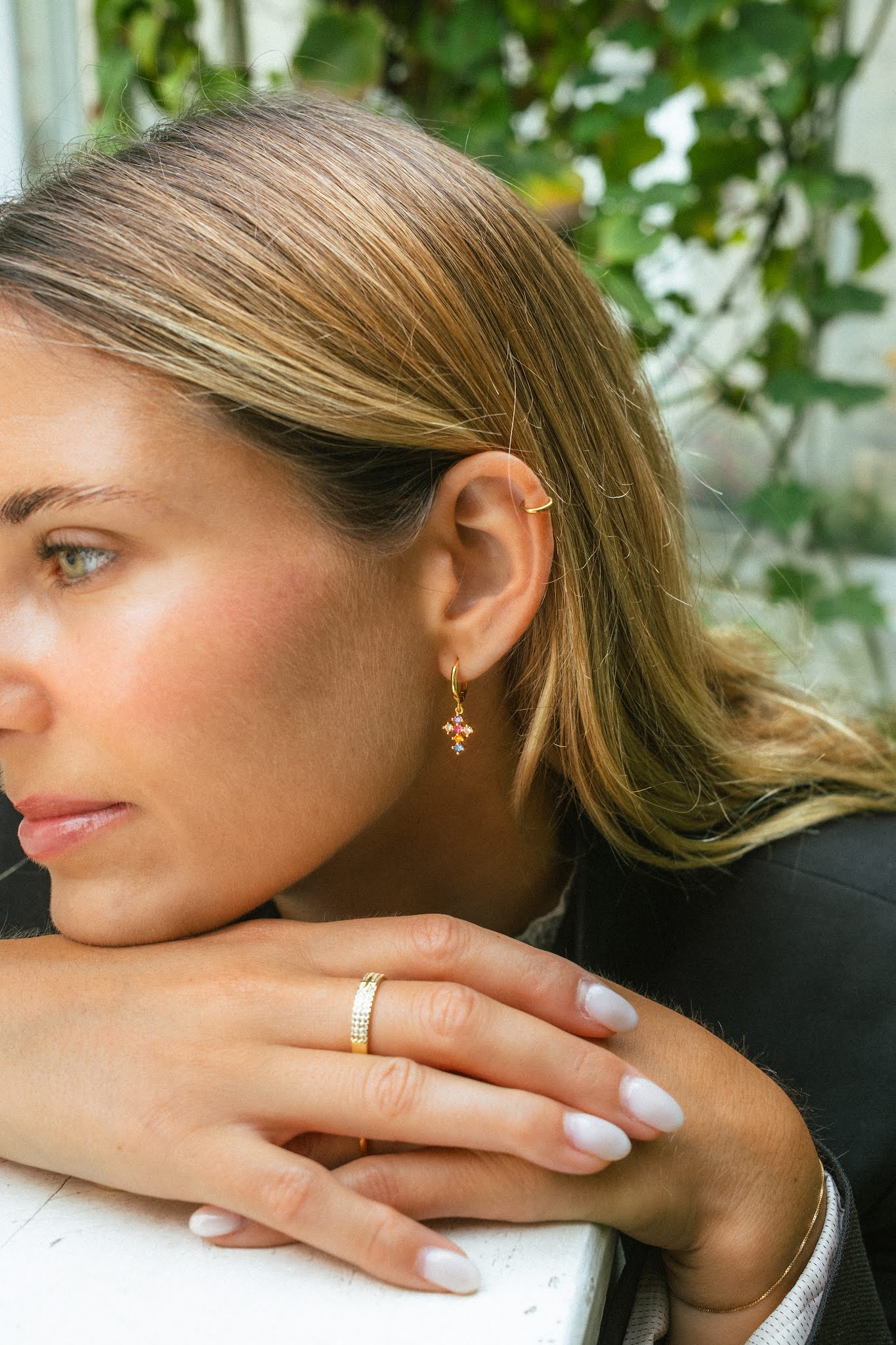Boucles d'Oreilles Croix Colorées