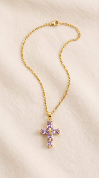 Collier Croix Cristal Rectangulaire