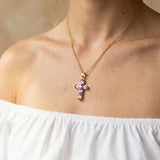 Collier Croix Cristal Rectangulaire