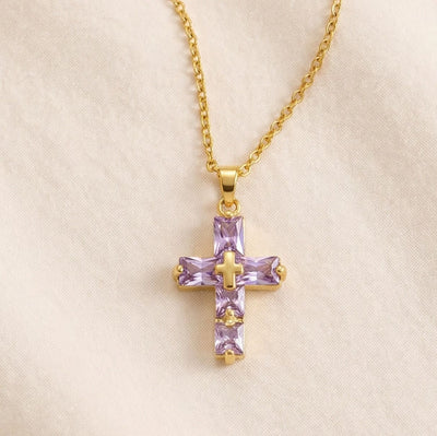 Collier Croix Cristal Rectangulaire