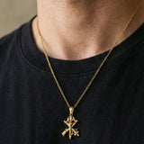 Collier Croix Christ Sculpté