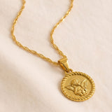 Collier Croix Médaillon Ange