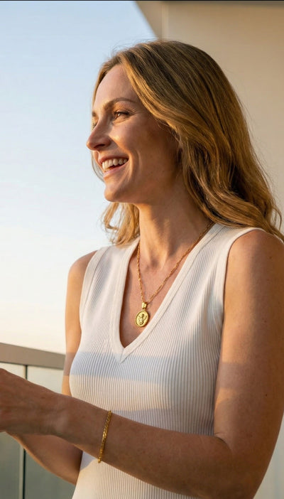 Collier Croix Médaillon Ange