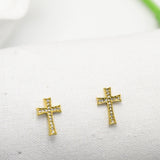Boucles Croix Élégance Pavée