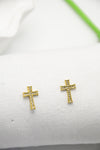 Boucles Croix Élégance Pavée