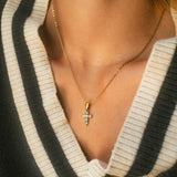 Collier Croix Cristaux Lumineux