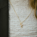 Collier Croix Rose Zircon