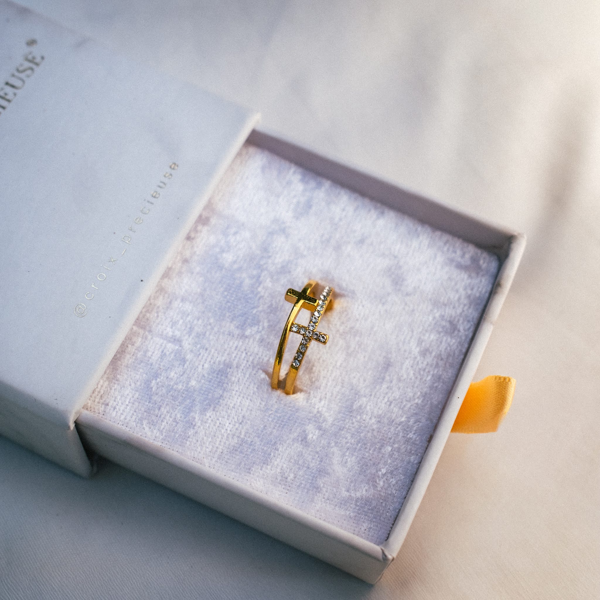Bague Double-Anneau Croix