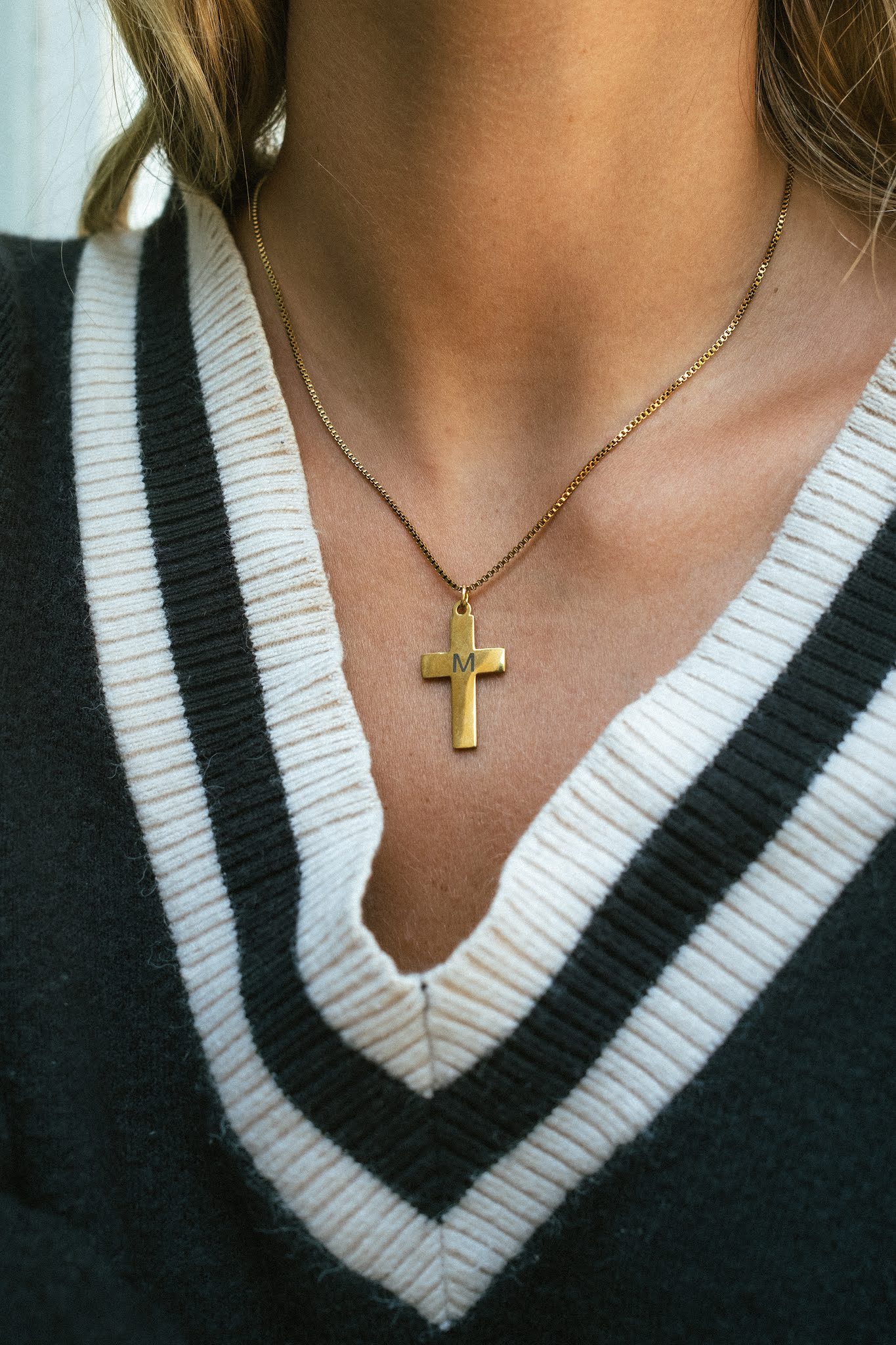 Collier Croix Initiale Personnalisée