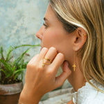 Bague Croix avec Chaîne Élégante