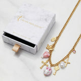 Collier Croix Charms Élégants Doré