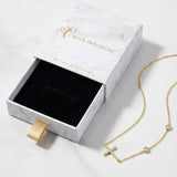 Collier Croix Horizontale Sertie