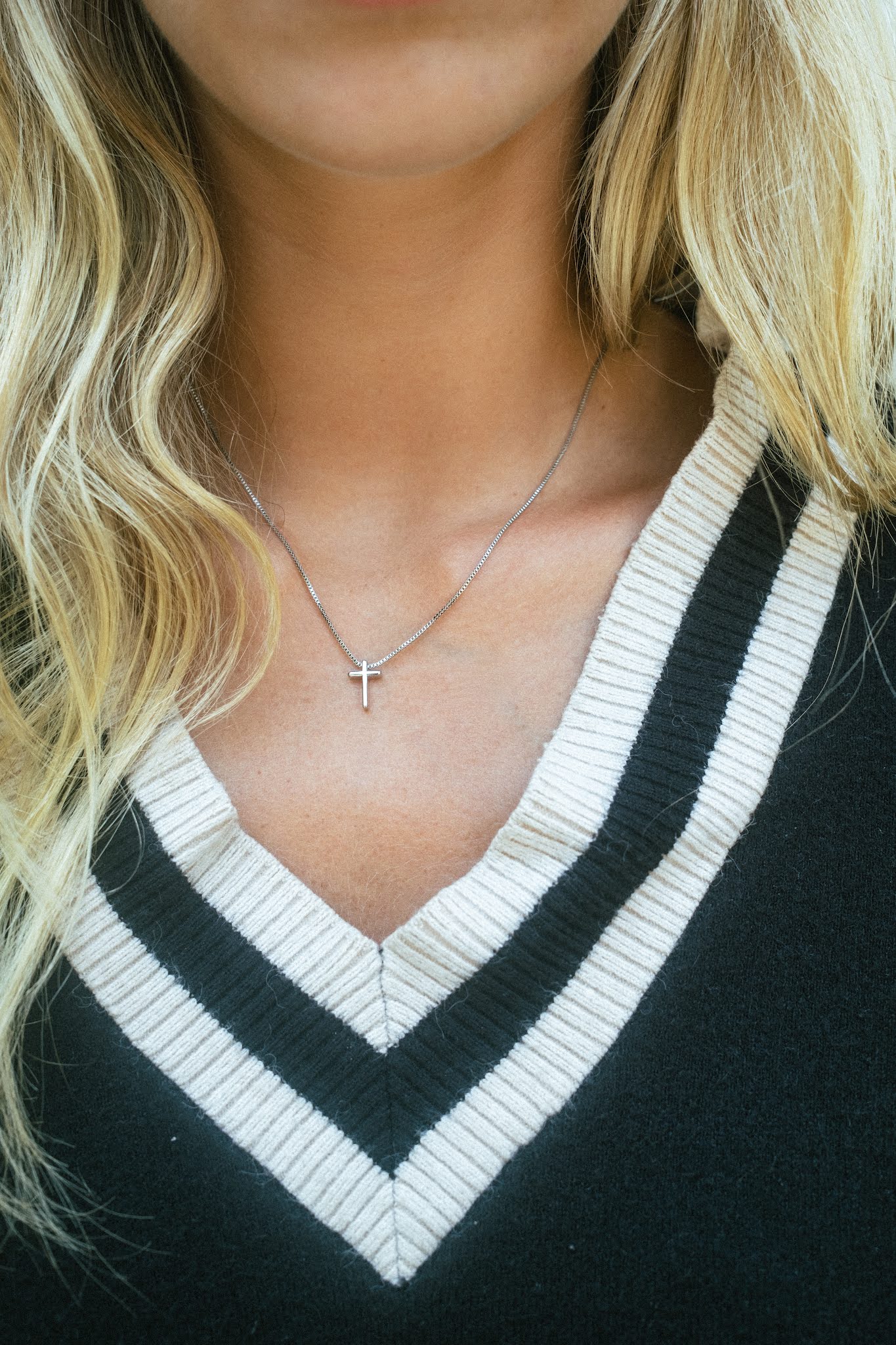 Collier Croix Argent Ras de Cou