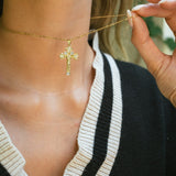 Collier en Zirconium Pendentif Croix