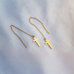 Boucles d’Oreilles Croix Pendantes Élégantes