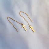 Boucles d’Oreilles Croix Pendantes Élégantes