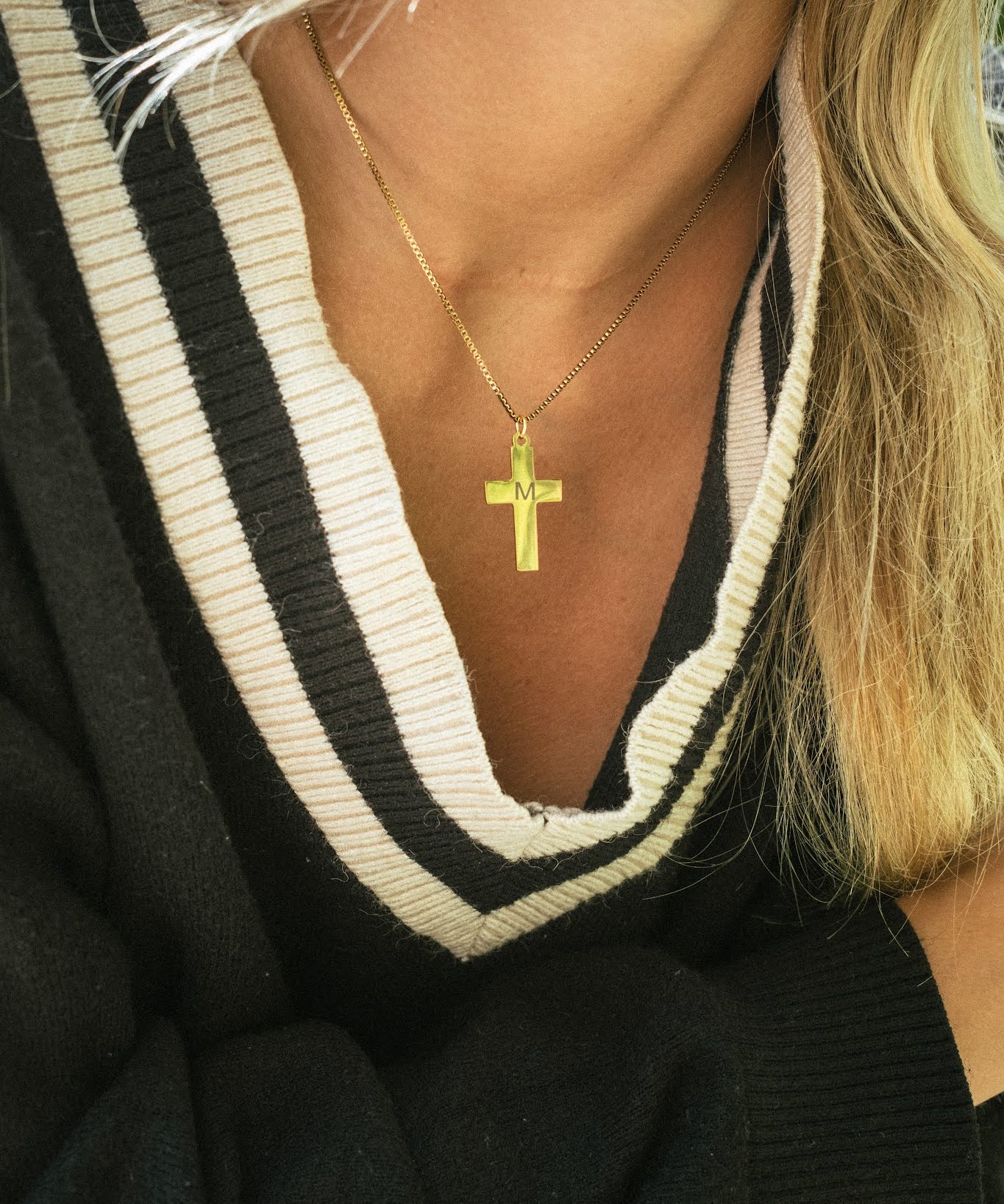 Collier Croix Initiale Personnalisée