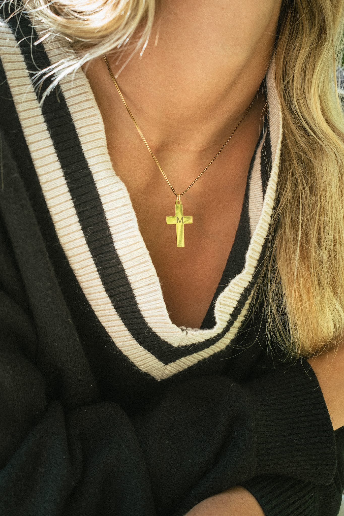 Collier Croix Initiale Personnalisée