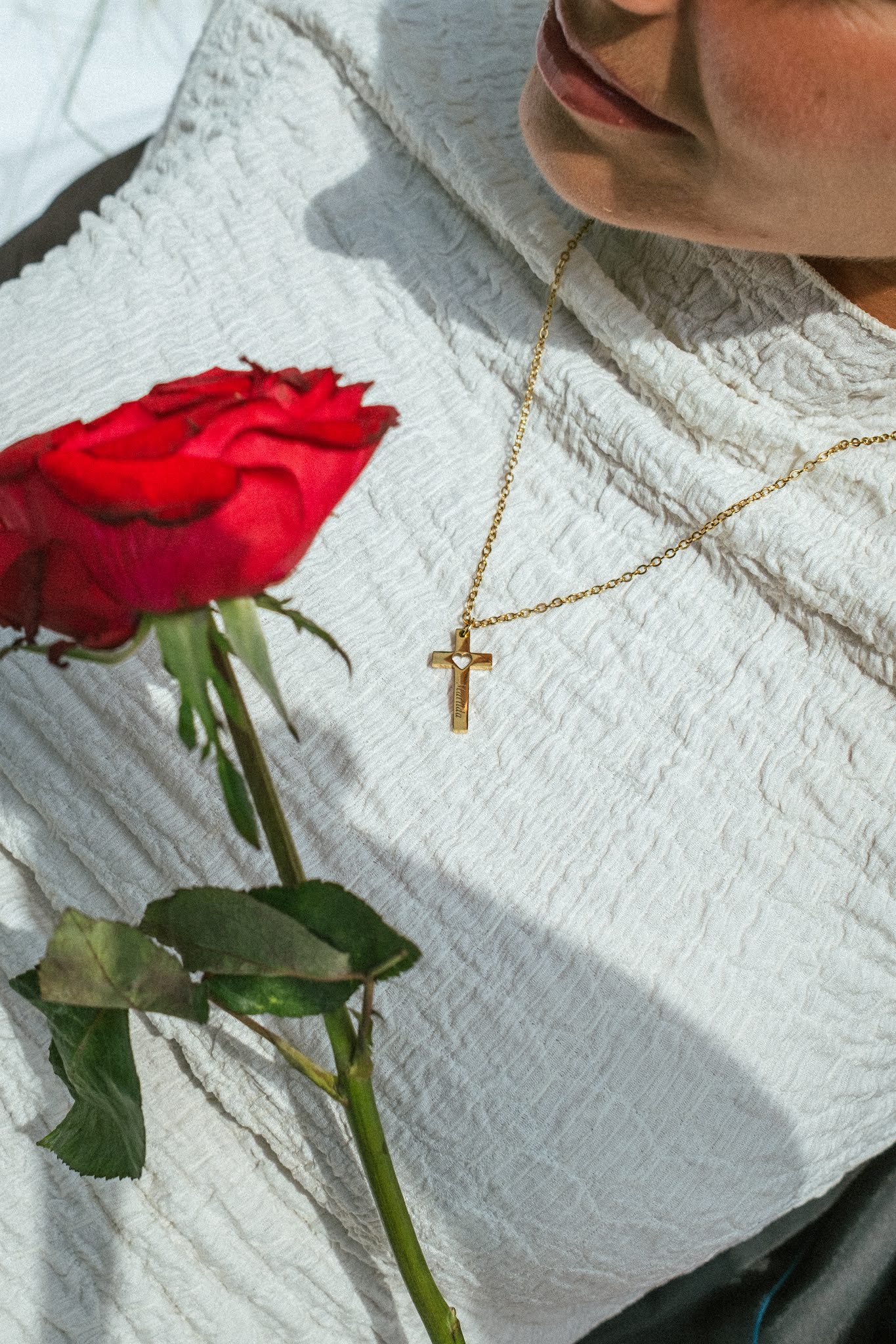 Collier Croix Personnalisé Gravé
