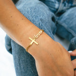 Bracelet Croix Personnalisé avec Prénom