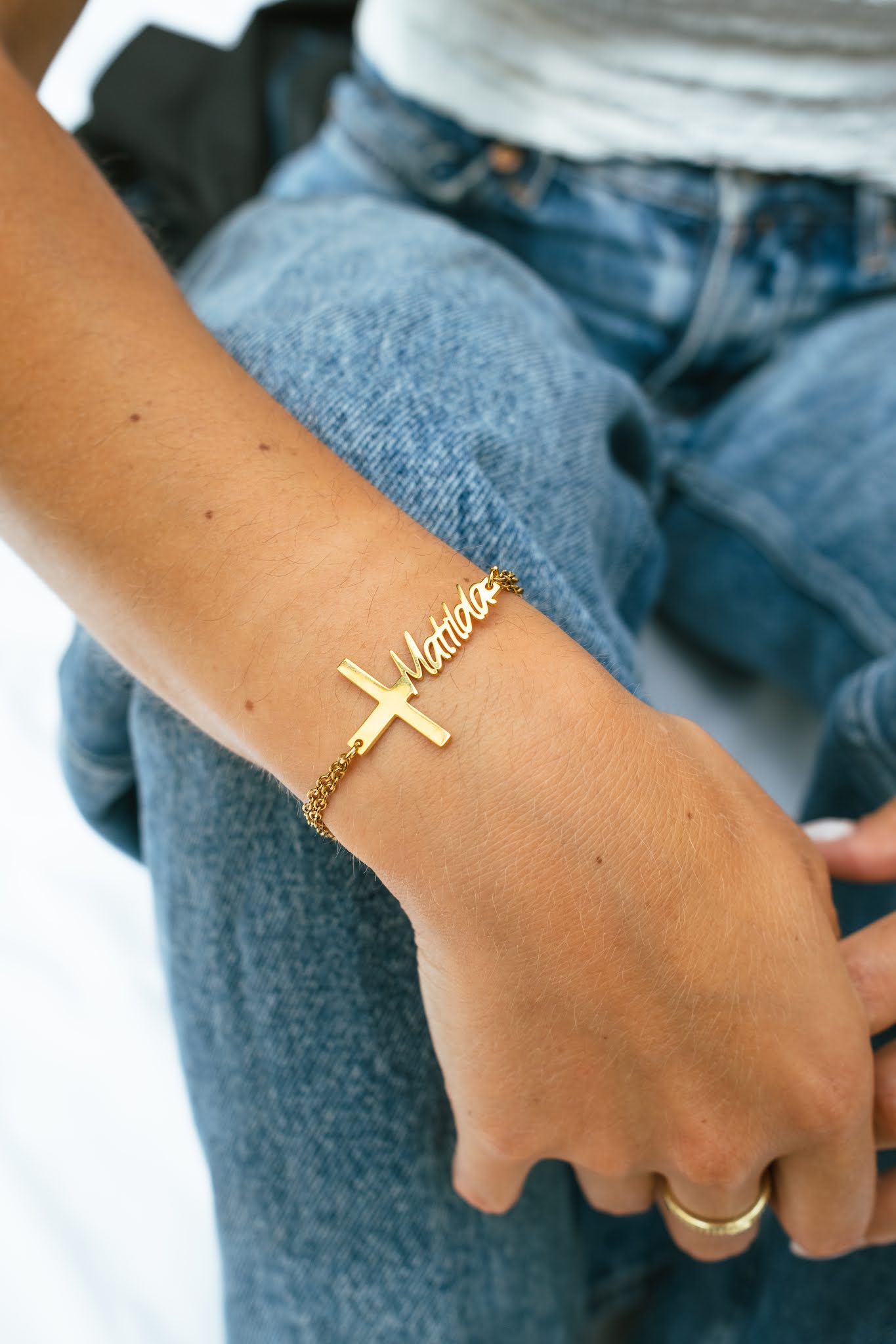 Bracelet Croix Personnalisé avec Prénom