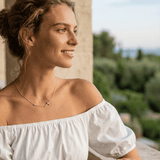 Collier Croix Horizontale Sertie