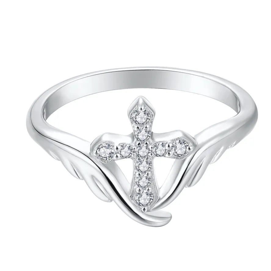 Women's Angel Cross Ring