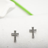 Boucles Croix Élégance Pavée