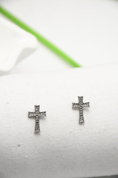 Boucles Croix Élégance Pavée